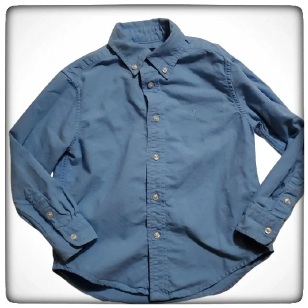 Ralph Lauren Boy's Poplin Button Up Dress Top-4T
